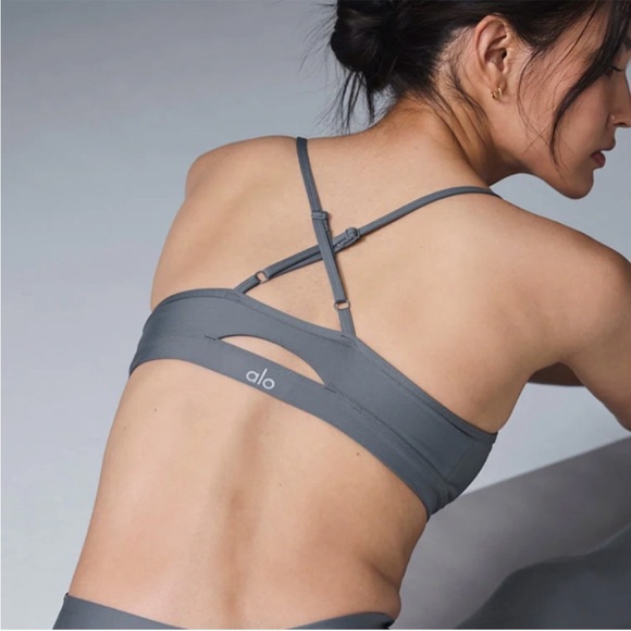 ALO Yoga Gray Strappy Back Top - Picture 1 of 7
